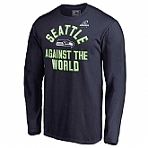 Men's Seahawks Navy 2018 NFL Playoffs Against The World Long Sleeve T-Shirt,baseball caps,new era cap wholesale,wholesale hats